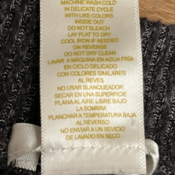 Matty M grey ribbed long sleeve ribbed shirt with mock neck size Medium oversize - Picture 8 of 12